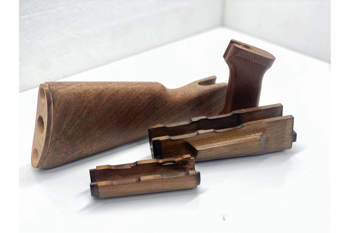 ModSupp AK-47 Wood Stock Set - Natural Wood