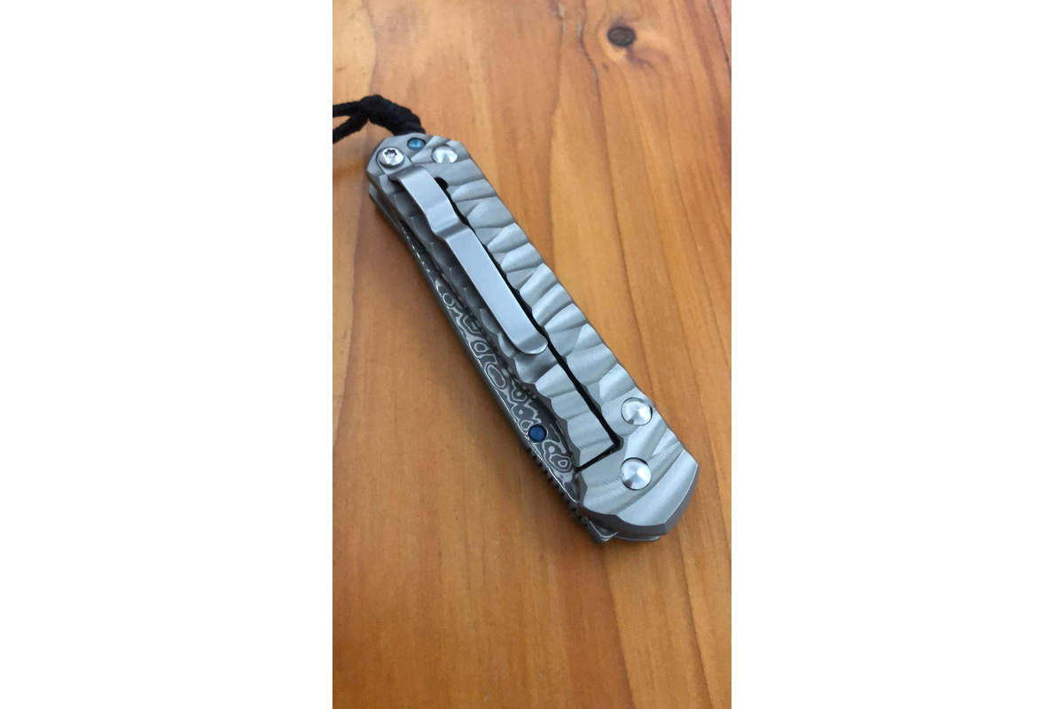 enkidu Damascus Folding Knife (Titanium Handle)